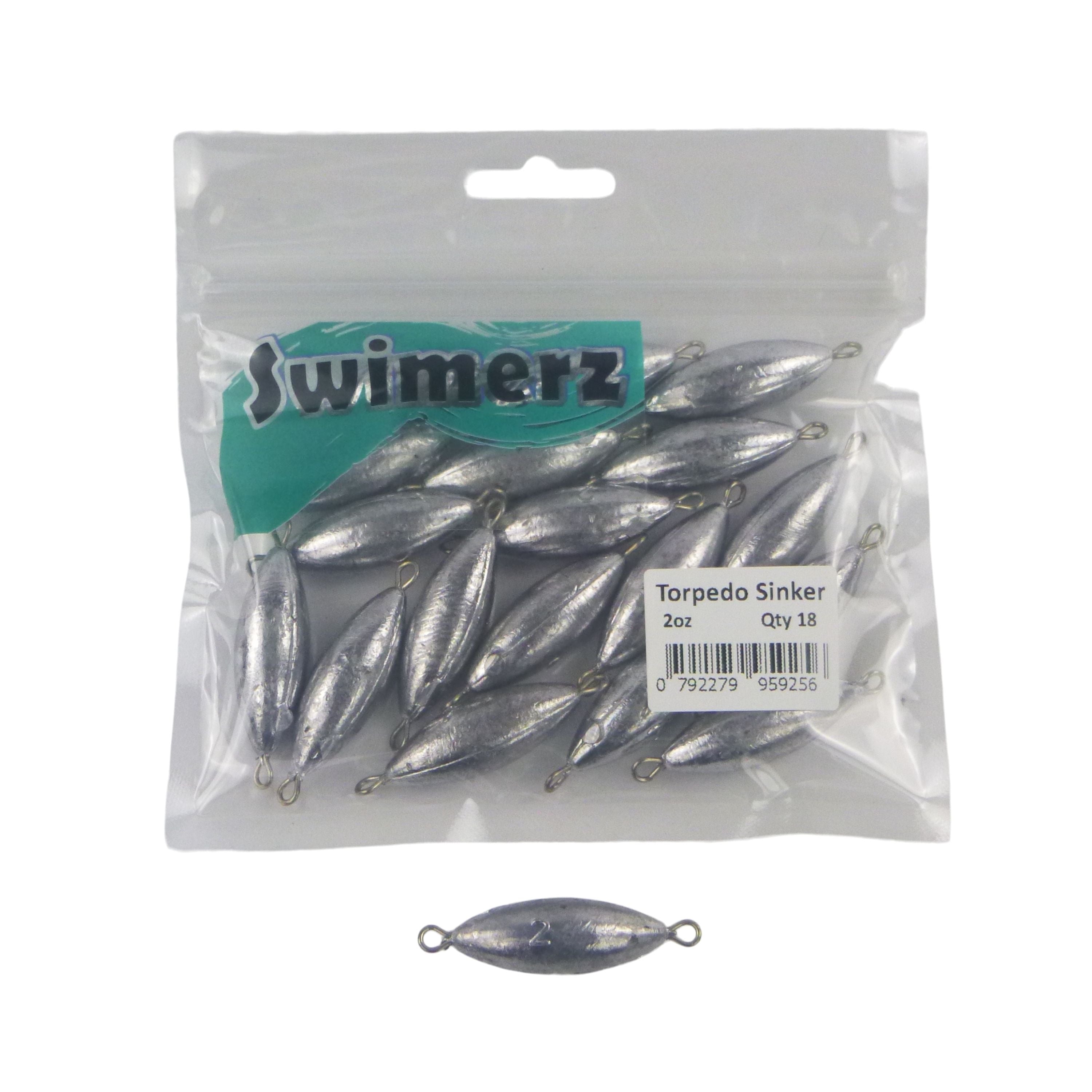 Swimerz 2oz Torpedo Trolling Sinker, Lead 18 Pack view 2