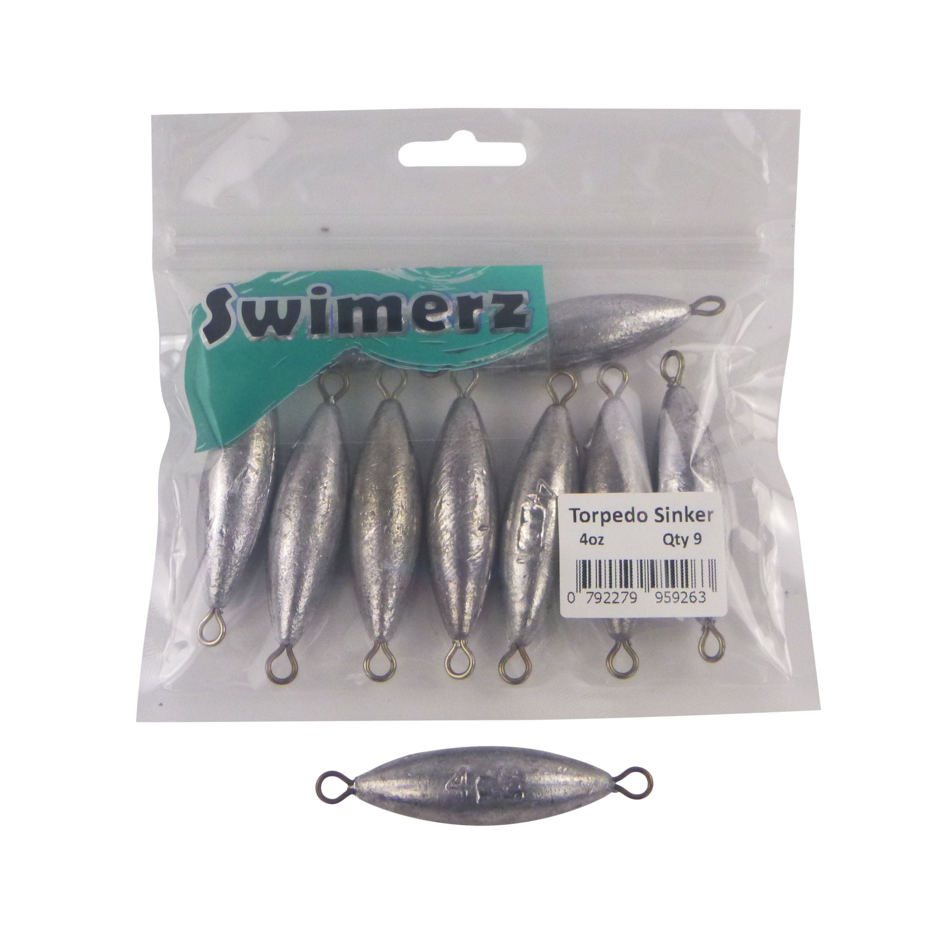 Swimerz 4oz Torpedo Trolling Sinker, Lead 9 Pack view 2