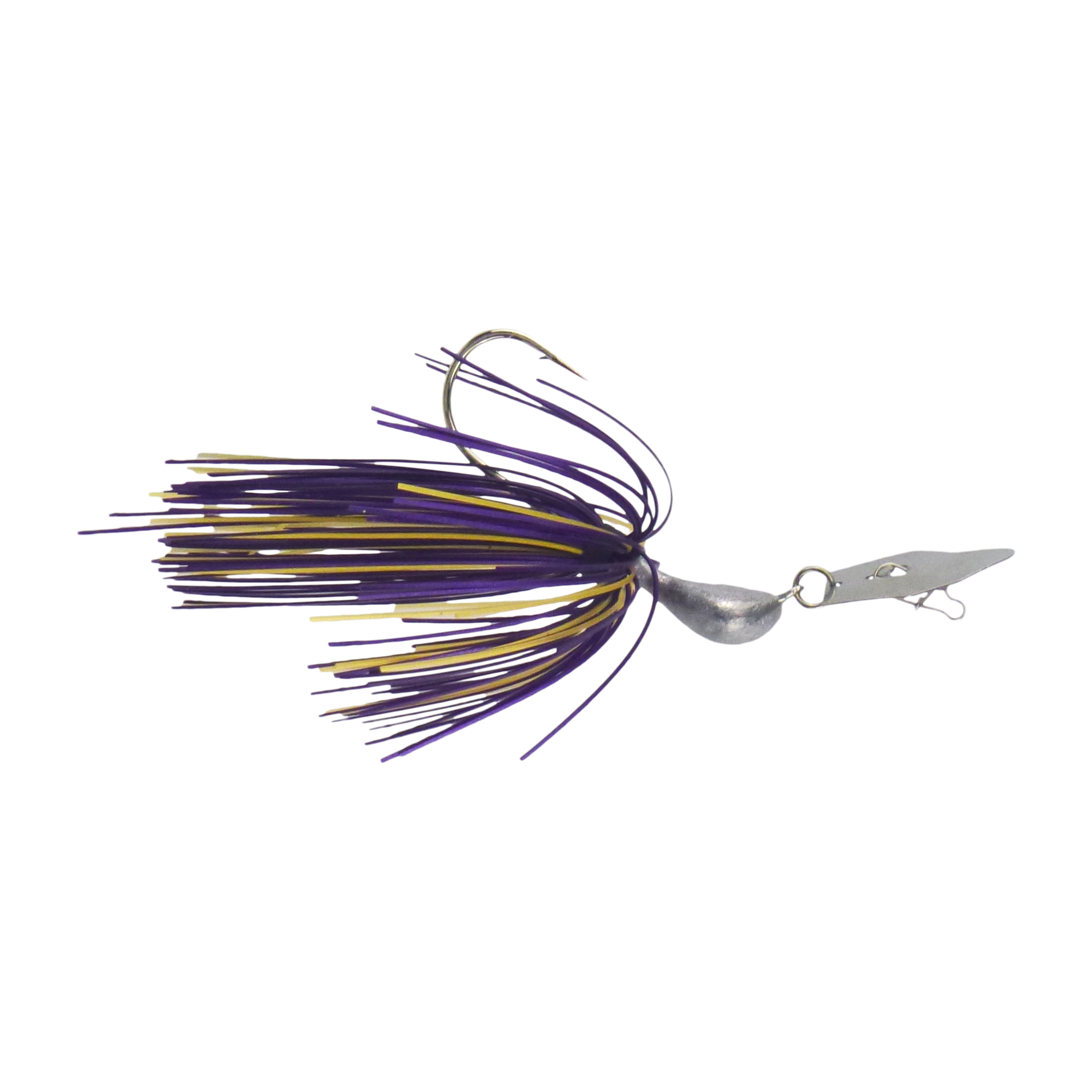 Dekoi 7gm Bladed Swim Jig, Chatterbait, Purple Gold, 2 pack — image 1