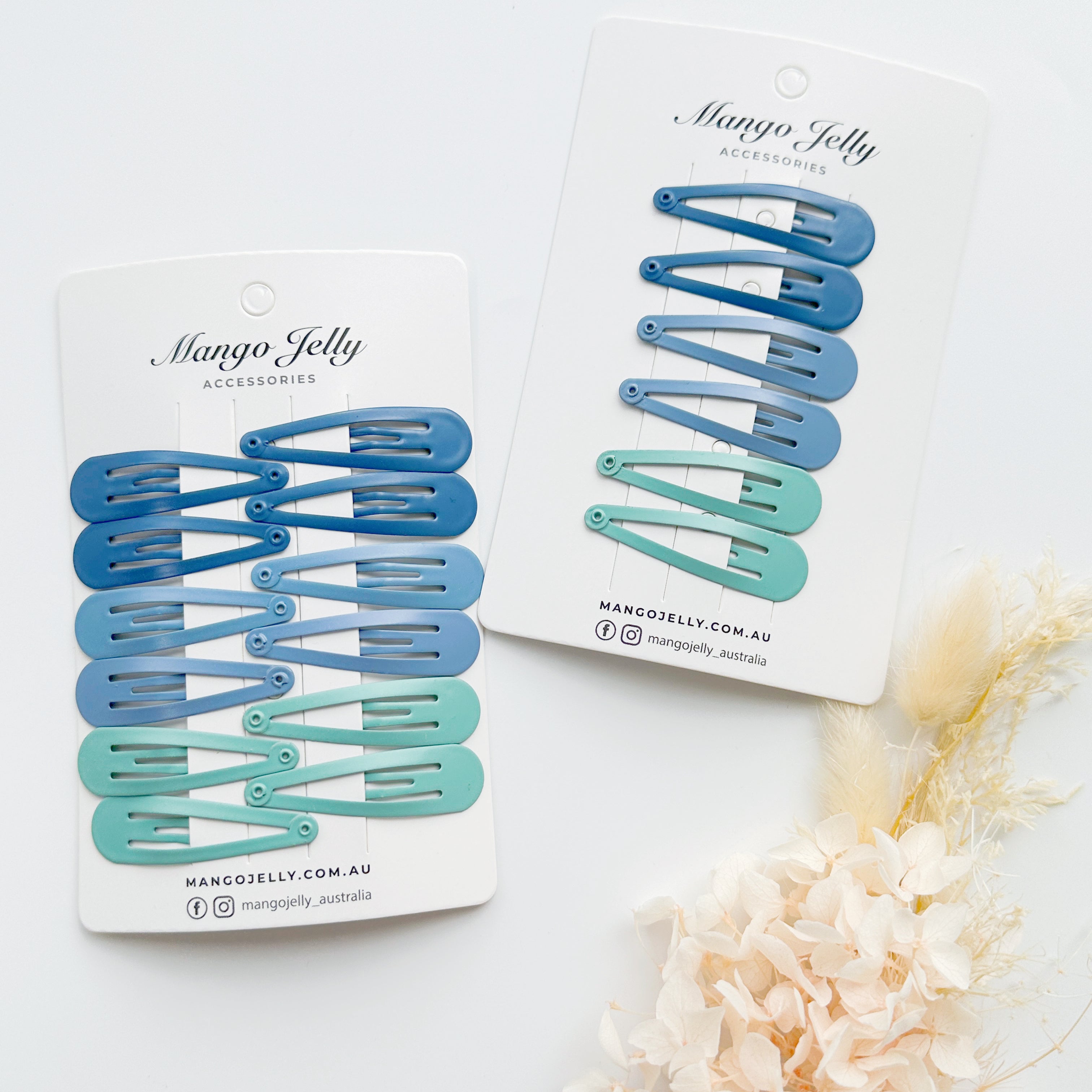 Essential Snap Hair clips - Blue - 6 Pieces