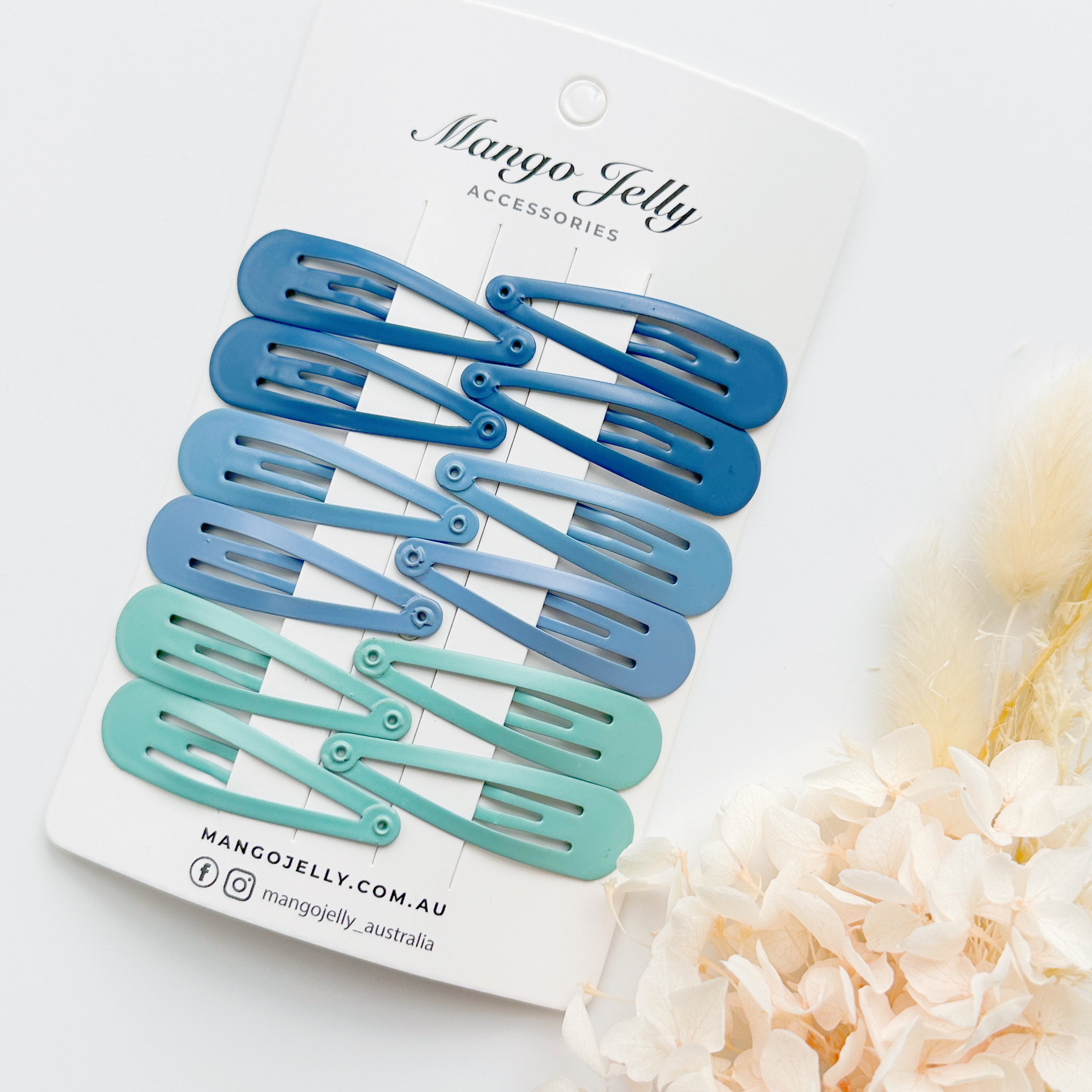 Essential Snap Hair clips - Blue - 6 Pieces view 2