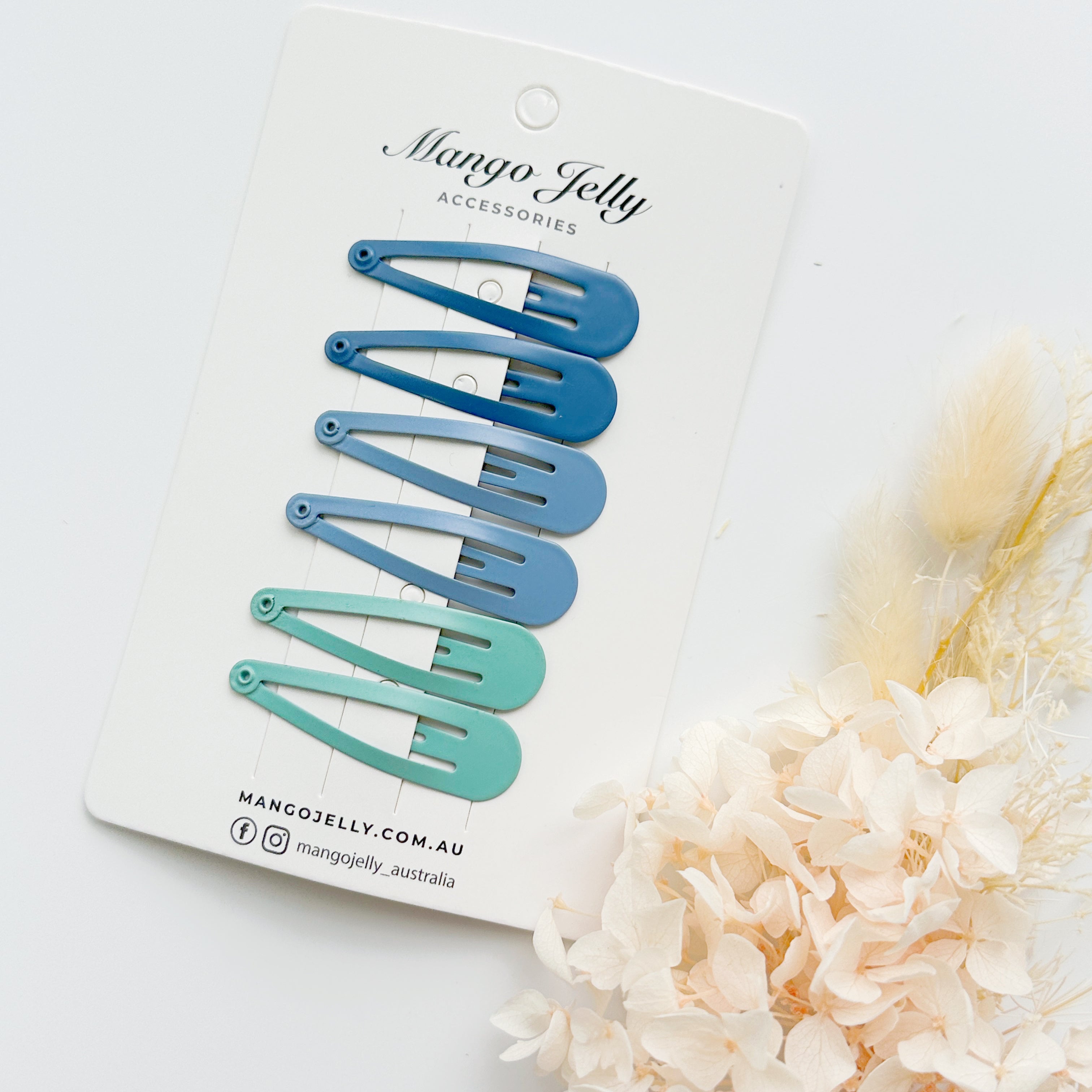 Essential Snap Hair clips - Blue - 6 Pieces view 3