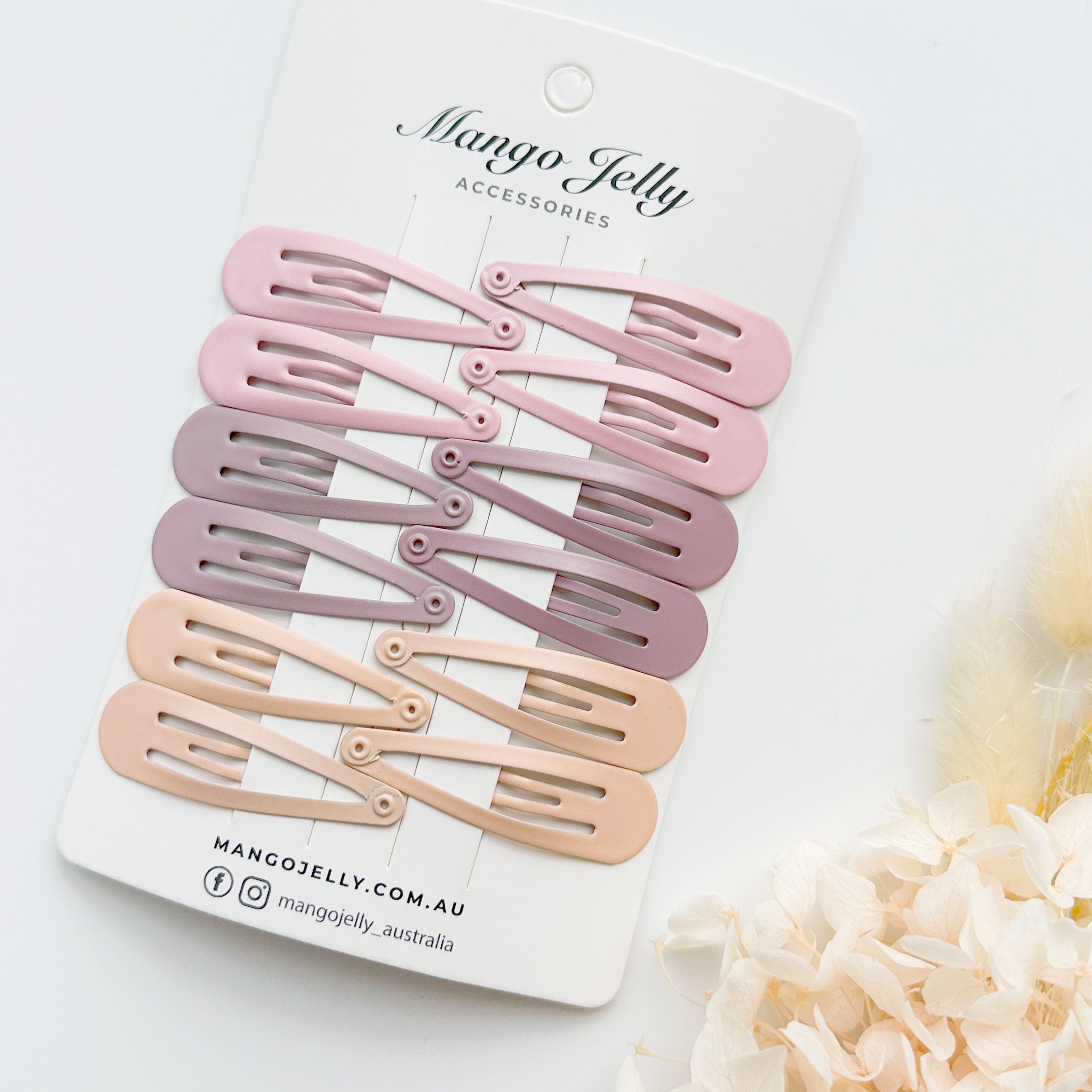 Essential Snap Hair clips - Dusty Pink - 12 Pieces view 2