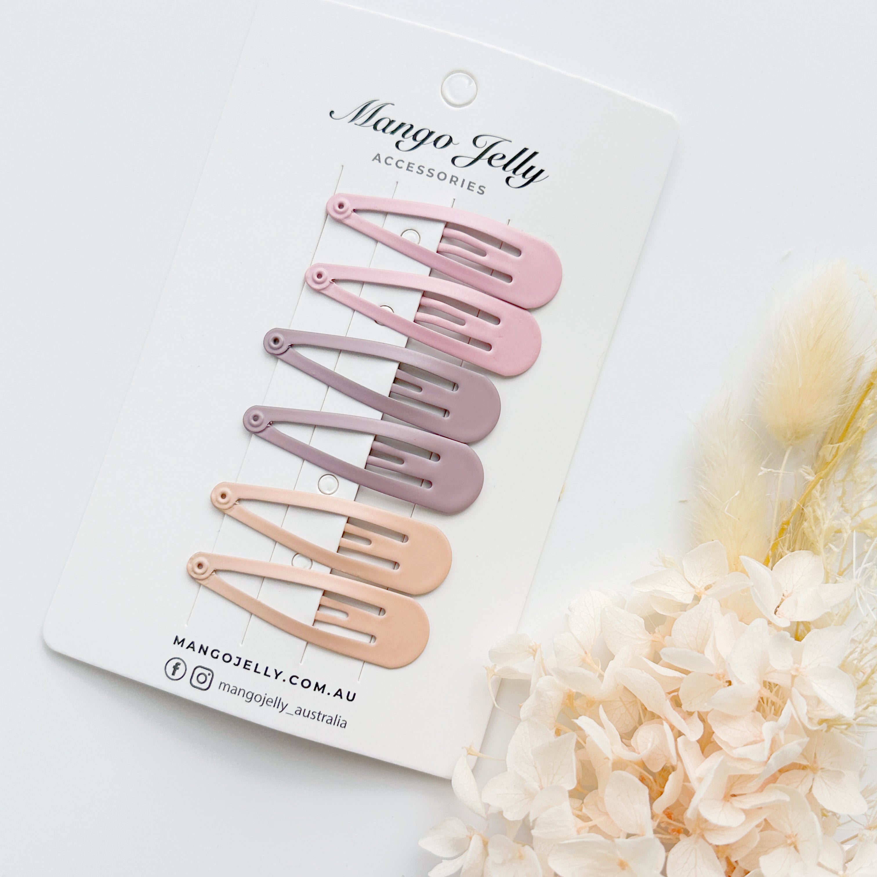 Essential Snap Hair clips - Dusty Pink - 6 Pieces view 3