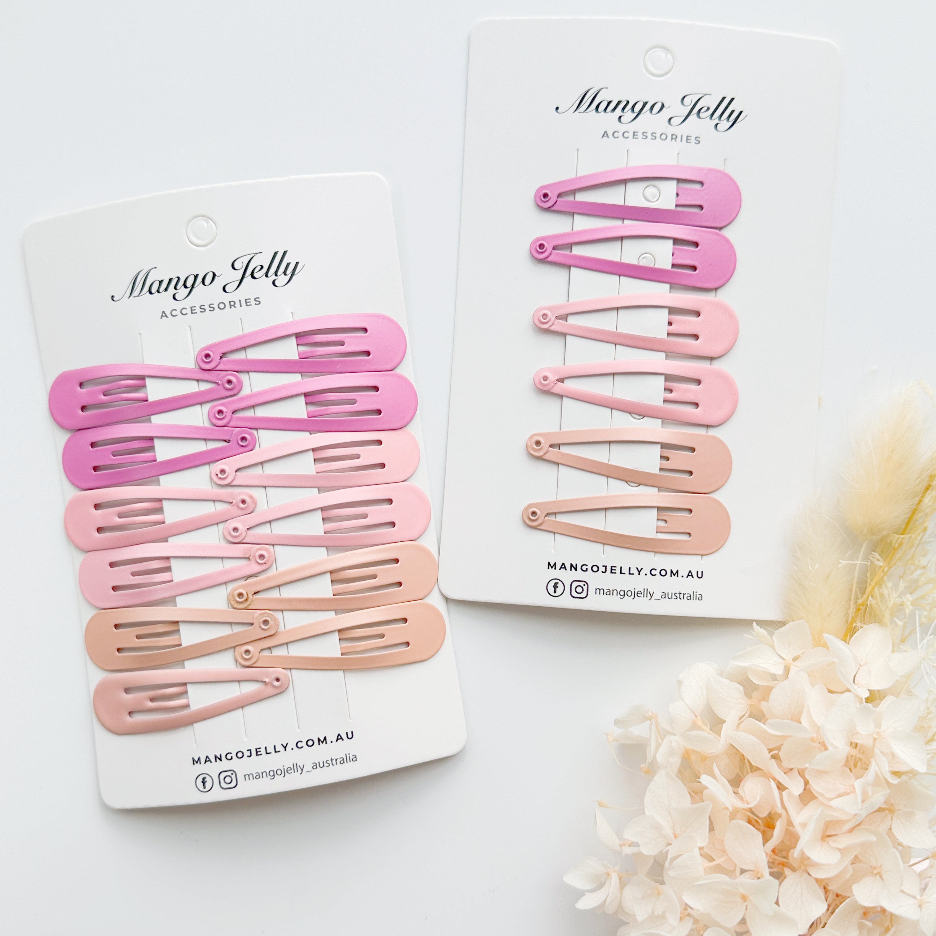 Essential Snap Hair clips - Pink - 12 Pieces