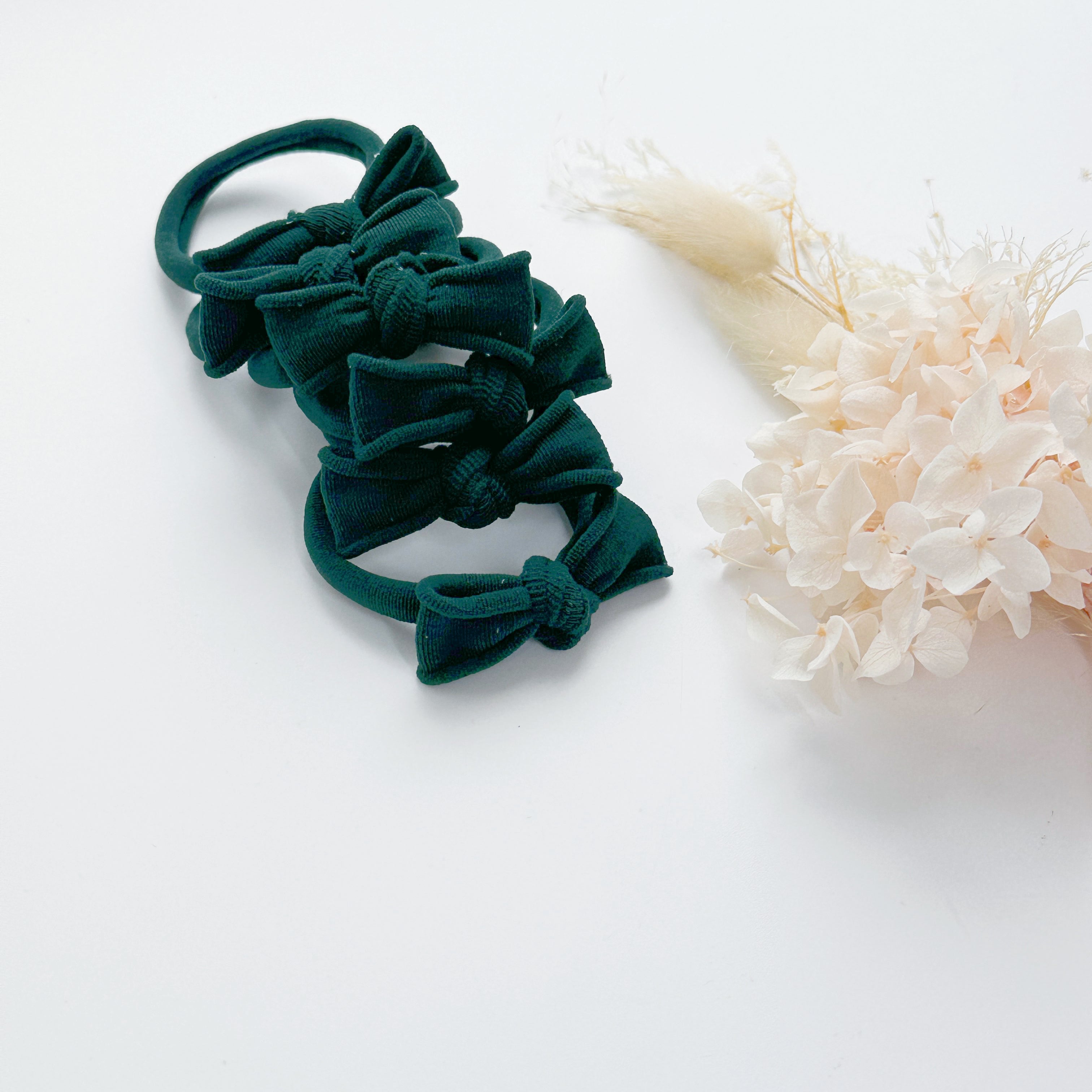 Handmade Simple Bows - School colours - Bottle Green - 1 pairs view 13