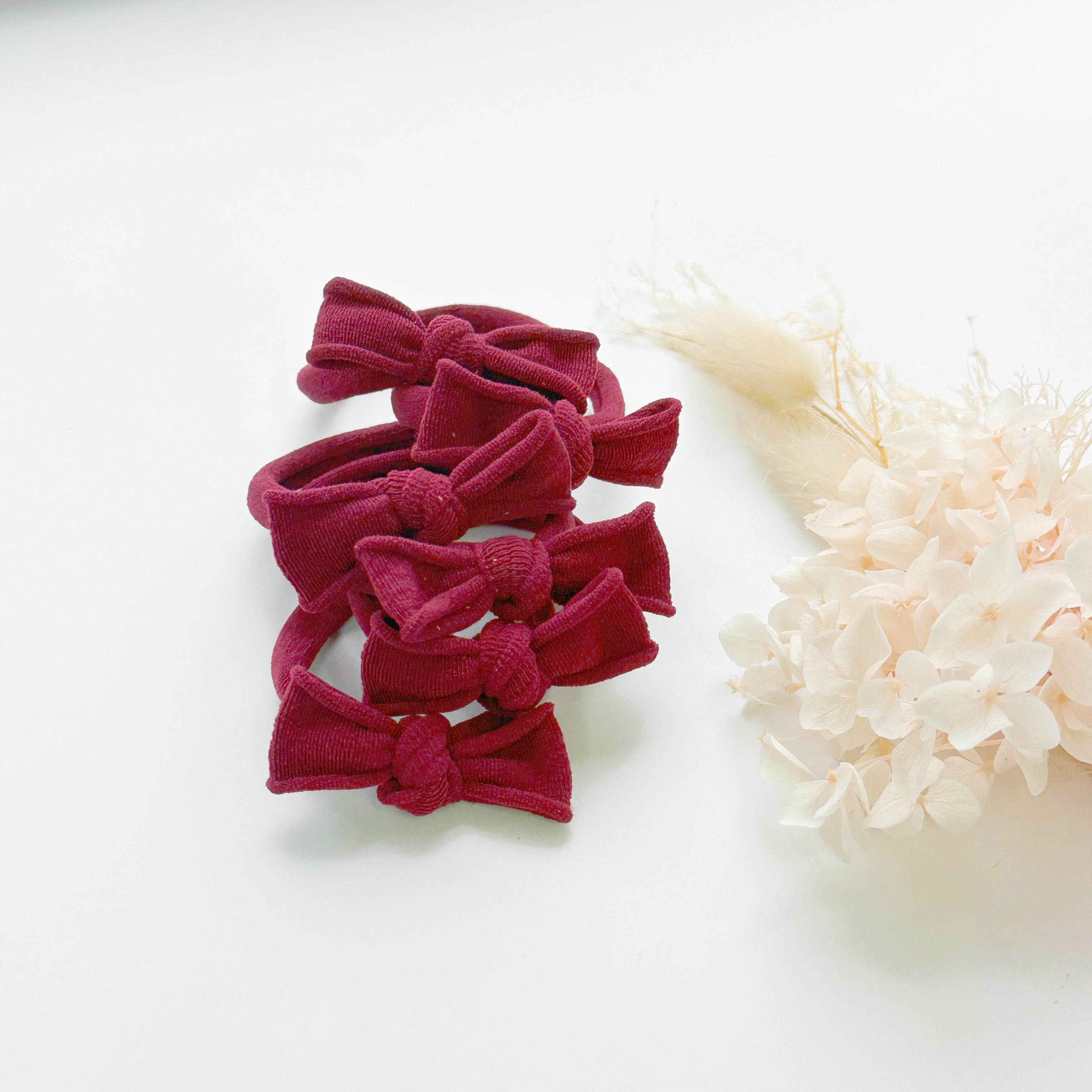 Handmade Simple Bows - School colours - Maroon - 1 pairs view 15