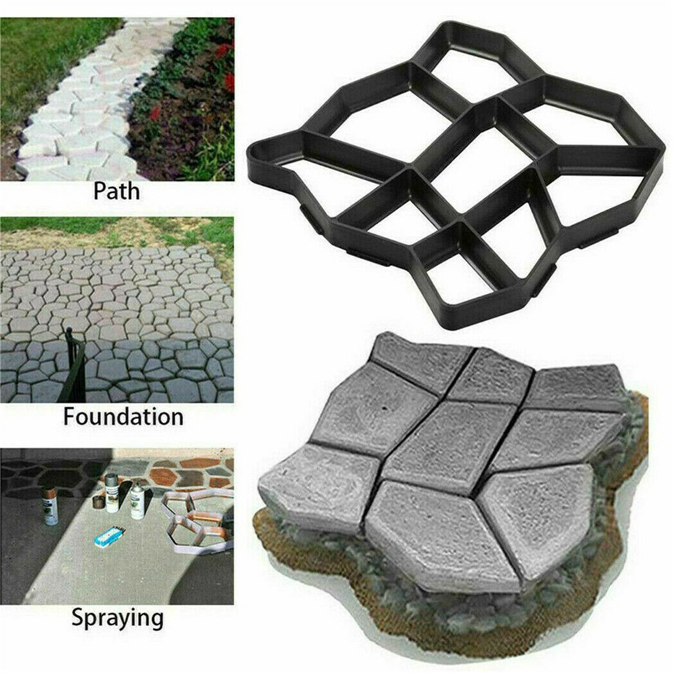 DIY Path Maker Concrete Mould Paver Patio Garden Brick Slab Pavement Cement Mold view 3