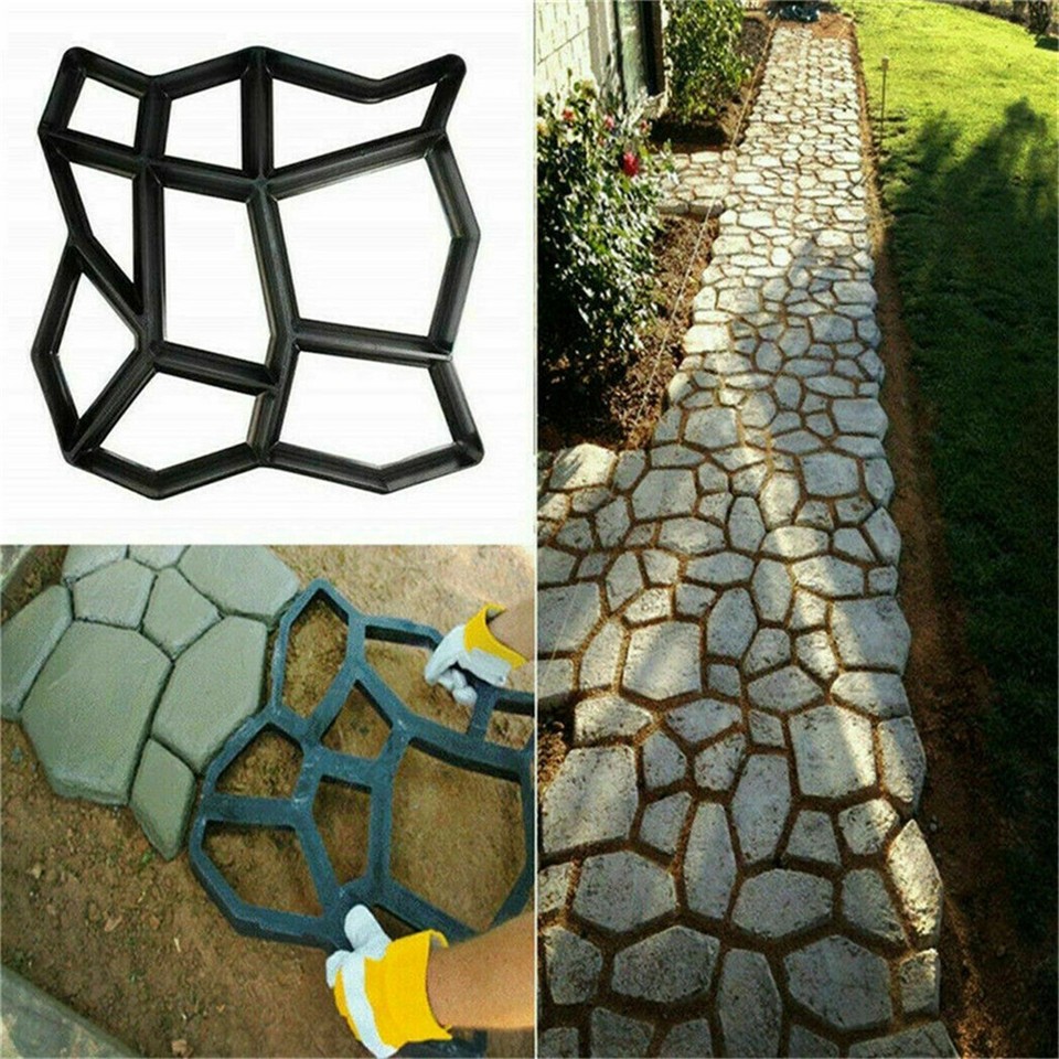 DIY Path Maker Concrete Mould Paver Patio Garden Brick Slab Pavement Cement Mold view 9