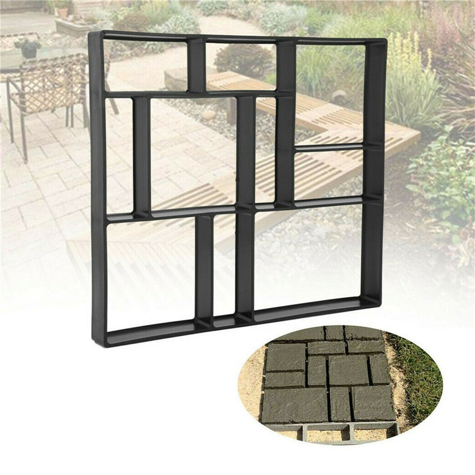 10Grids Garden Paving Brick Patio Concrete Slabs Maker Path Driveway Stone Mould view 7