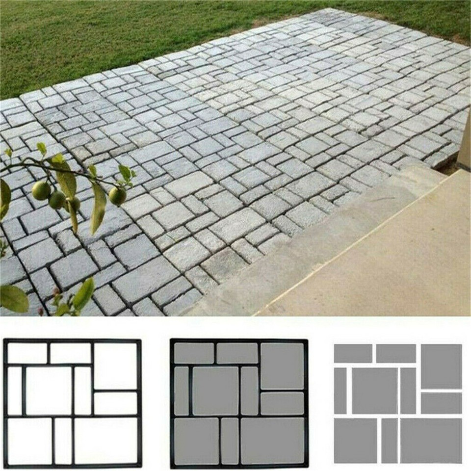 10Grids Garden Paving Brick Patio Concrete Slabs Maker Path Driveway Stone Mould view 9