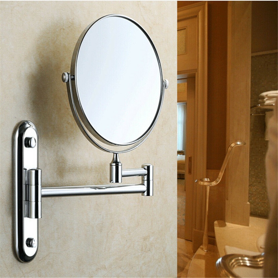 Bath Mirror 5X Magnification Wall Mounted Adjustable Makeup Mirror Arm Extend view 3