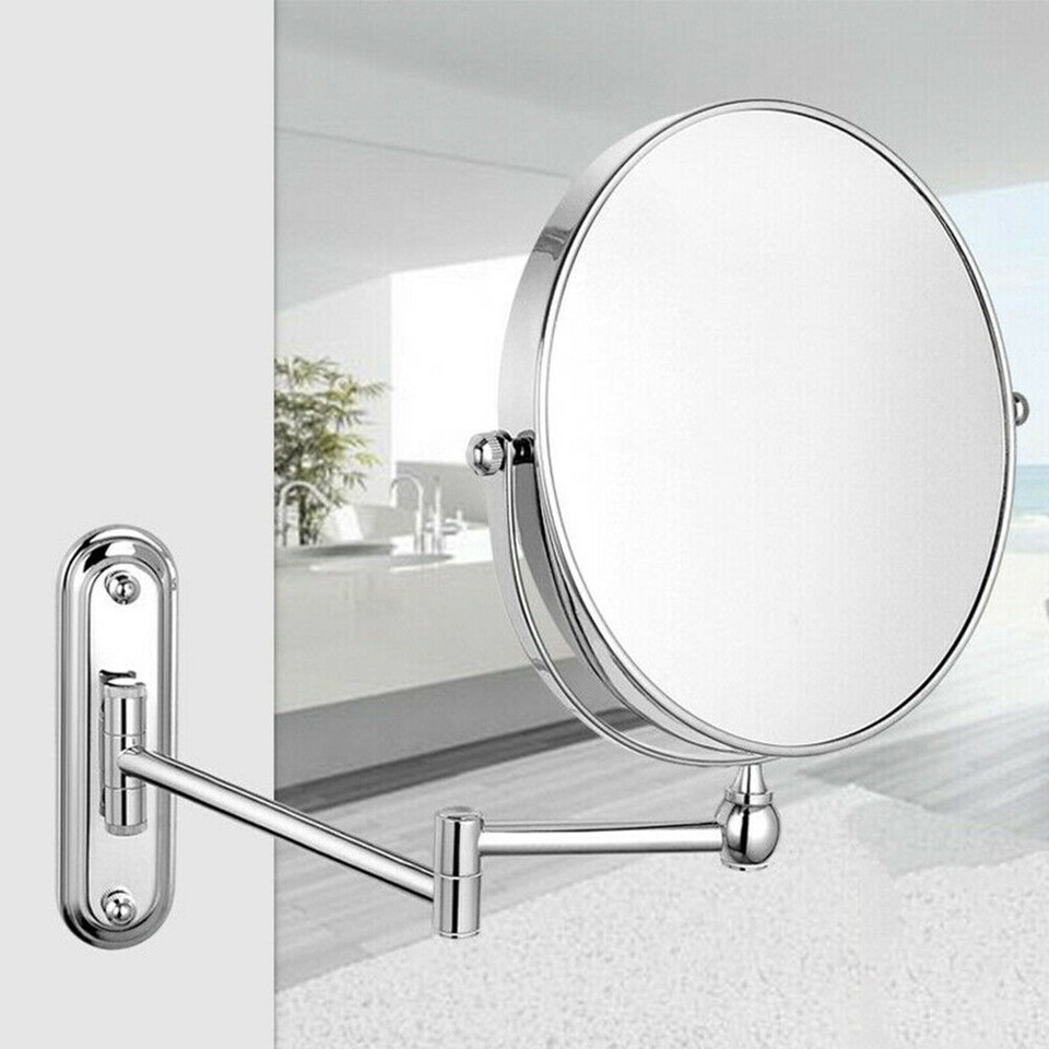 Bath Mirror 5X Magnification Wall Mounted Adjustable Makeup Mirror Arm Extend view 4
