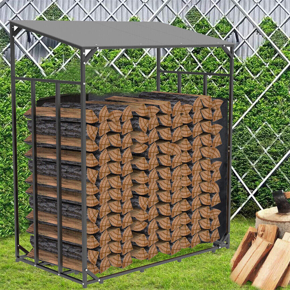 Heavy Duty Firewood Log Rack Large Storage Holder Shed Rack Outdoor Garden Yard view 4