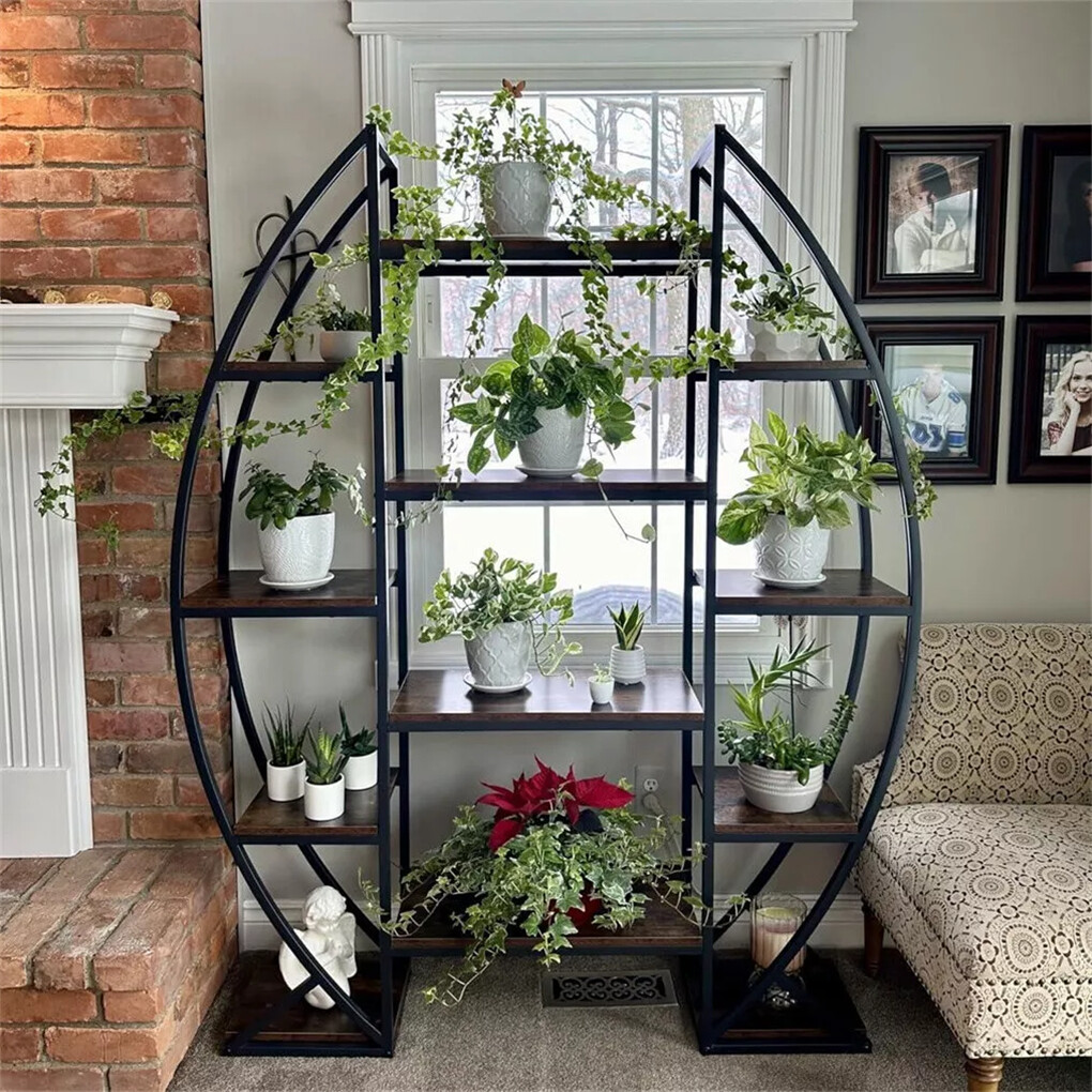 8 Tier Jumbo Plant Stand Vase Shape Flower Bonsai Pot Display Rack Indoor Outdoor view 2