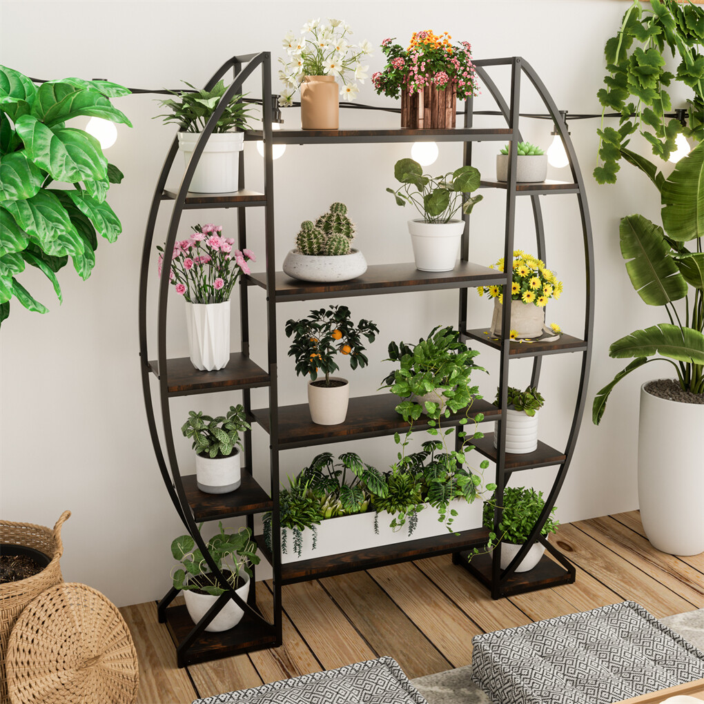 8 Tier Jumbo Plant Stand Vase Shape Flower Bonsai Pot Display Rack Indoor Outdoor view 4