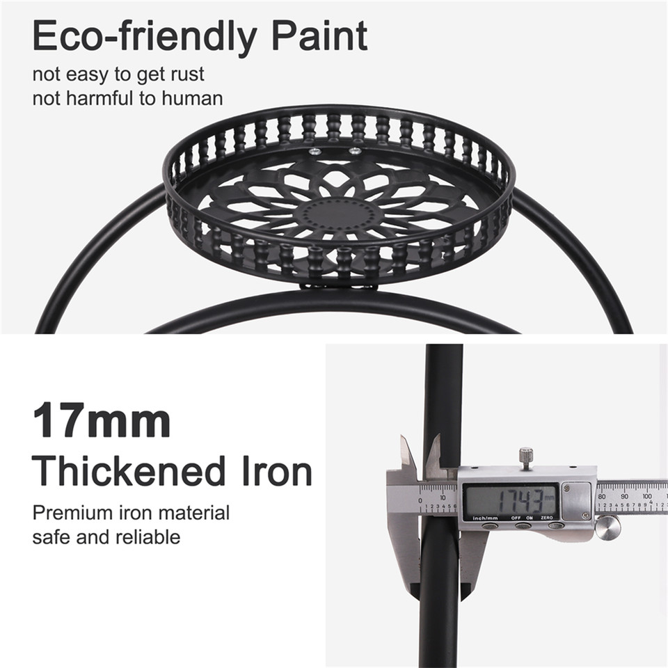 Metal Plant Stand Rack 4Tier Indoor Flower Pot Stand with Wheels for Living Room view 7