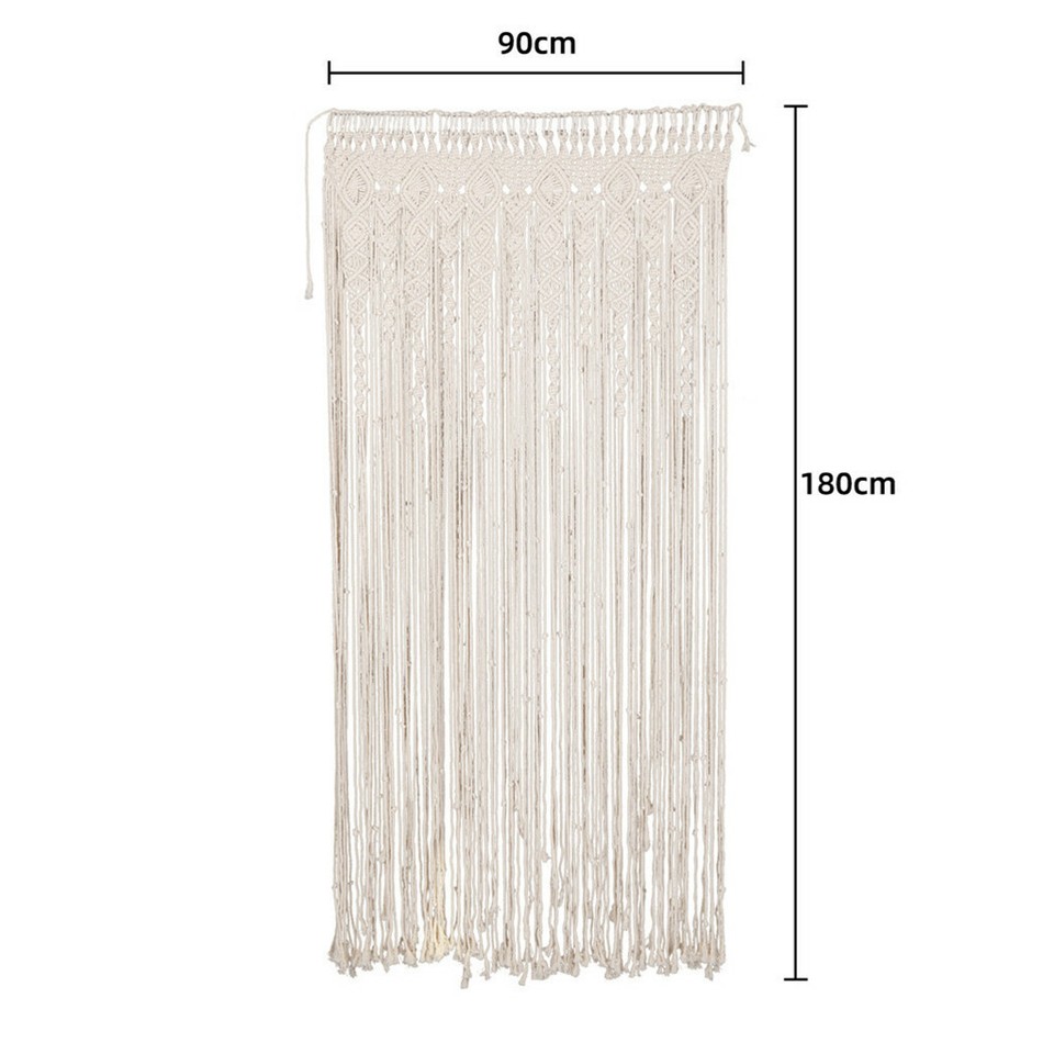 Boho Chic Macrame Tapestry Wedding Backdrop Arch Door Window Hanging Curtains view 9