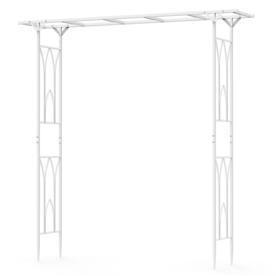 Decorative Metal Garden Trellis Arch Durable Steel Tubing Wedding Party Archway — image 1