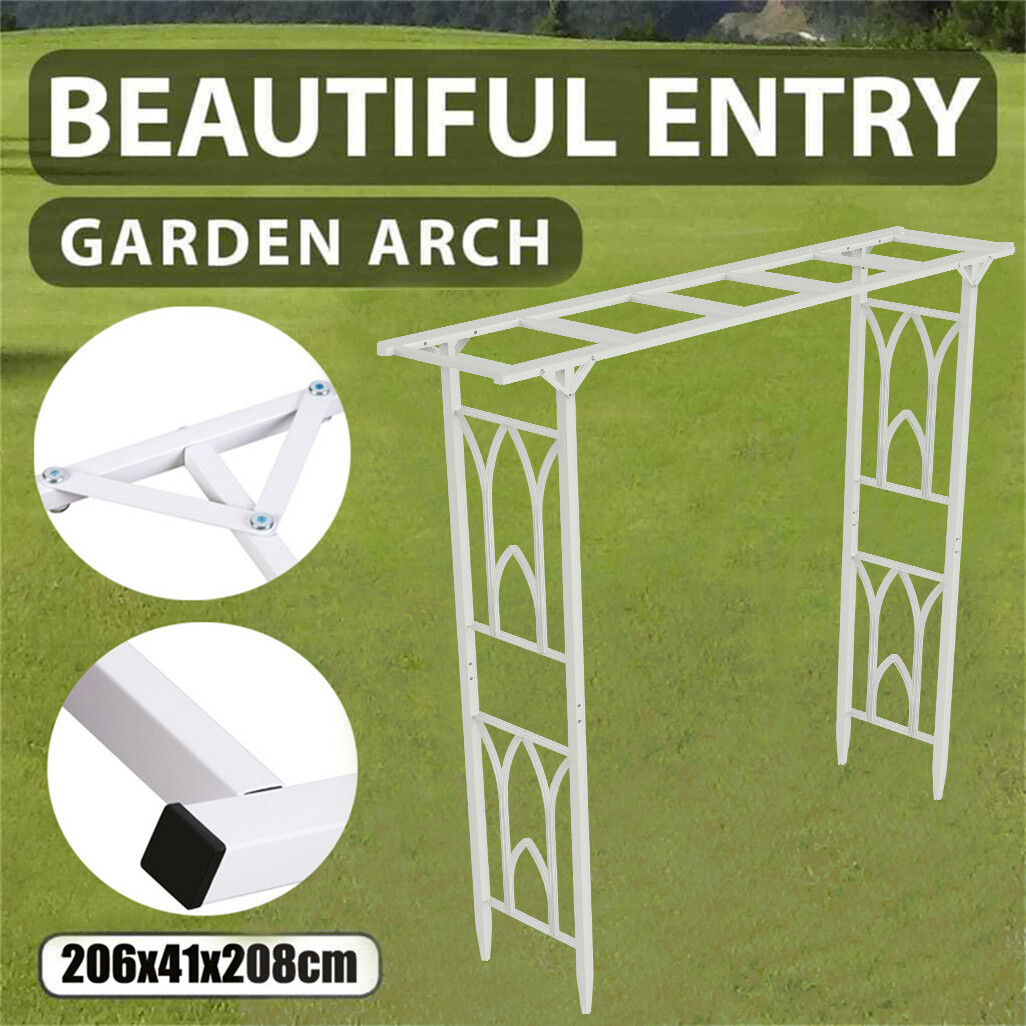Decorative Metal Garden Trellis Arch Durable Steel Tubing Wedding Party Archway view 2