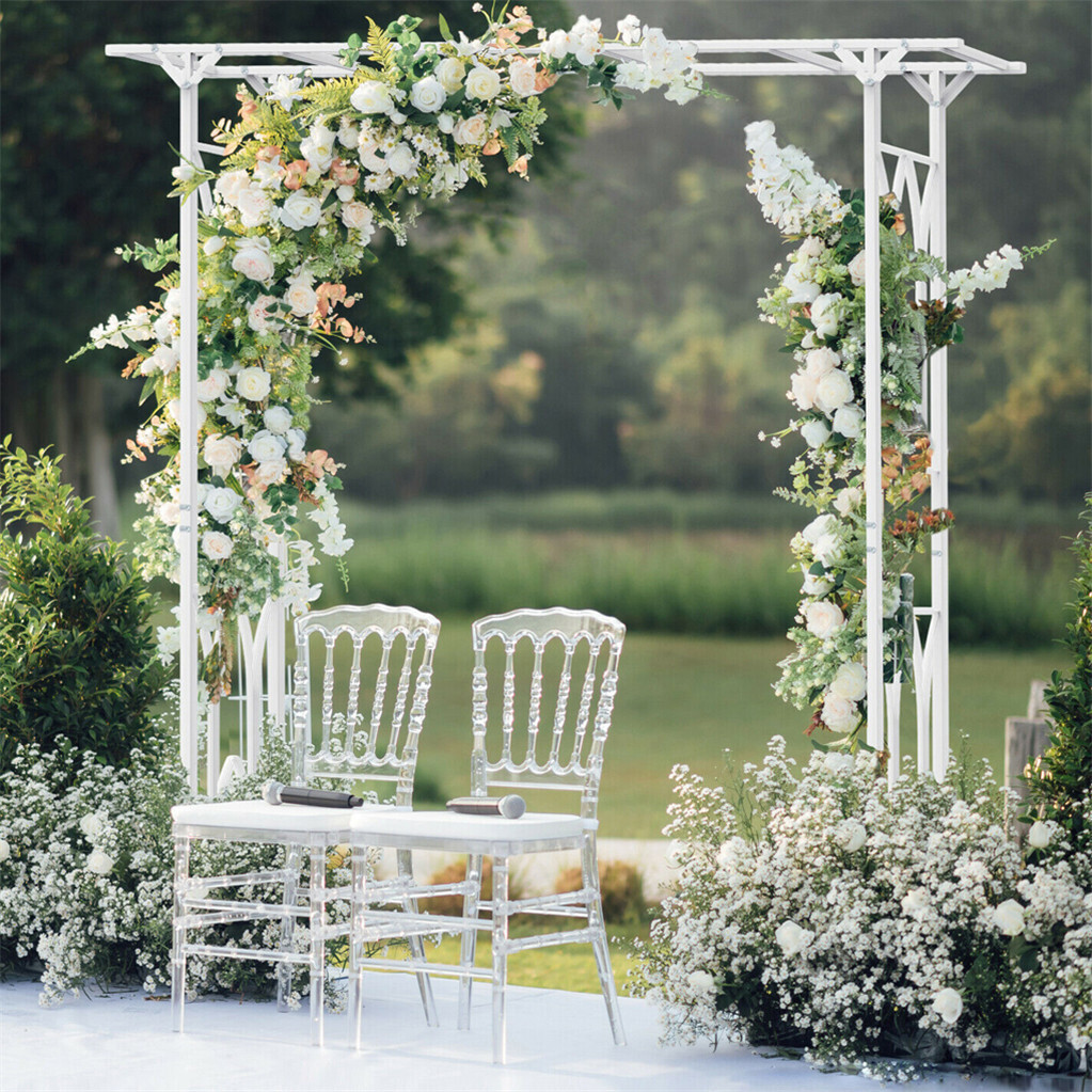 Decorative Metal Garden Trellis Arch Durable Steel Tubing Wedding Party Archway view 3