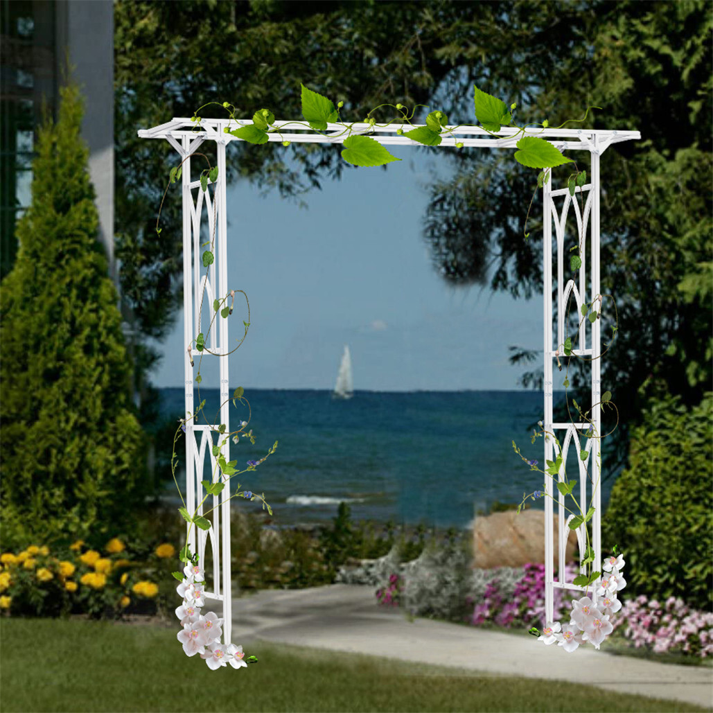 Decorative Metal Garden Trellis Arch Durable Steel Tubing Wedding Party Archway view 4