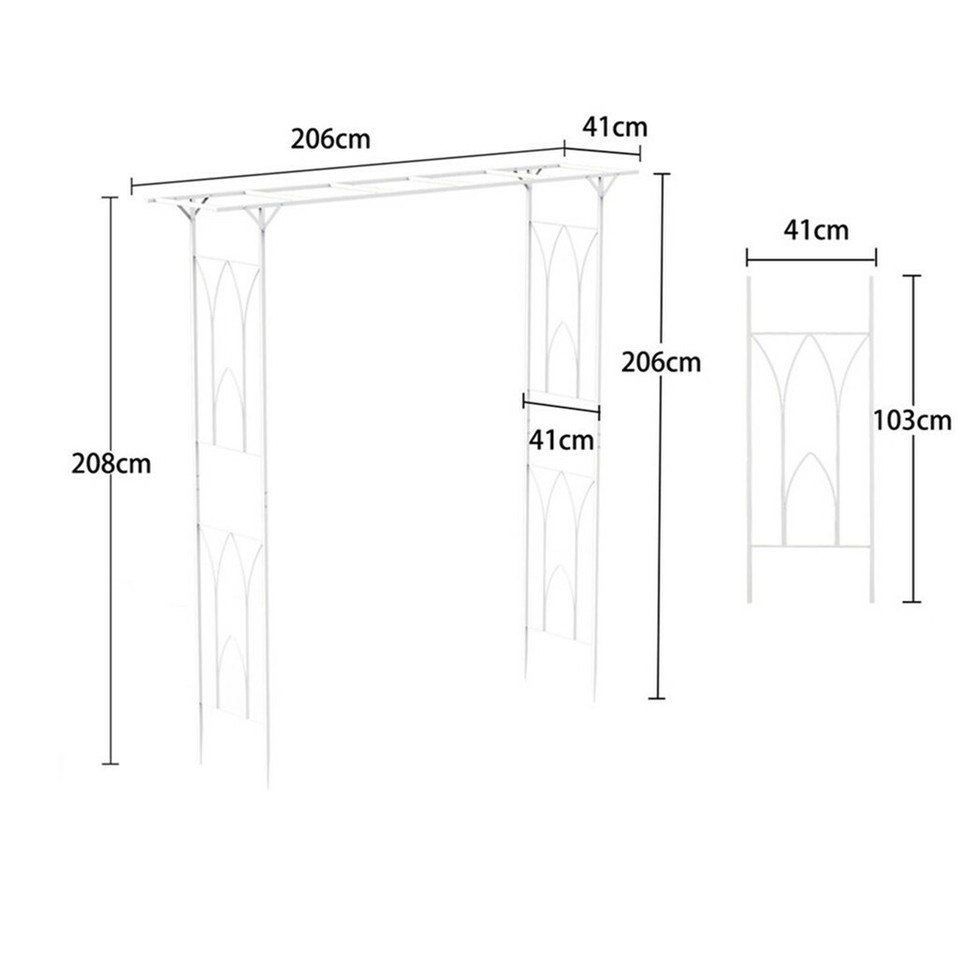 Decorative Metal Garden Trellis Arch Durable Steel Tubing Wedding Party Archway view 8