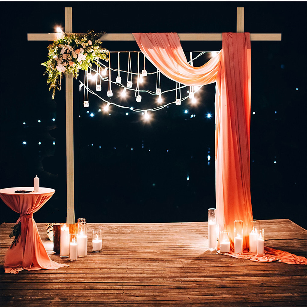 Heavy Duty Square Wedding Arch Wooden Backdrop Stand Balloon Floral Arch Frame view 2