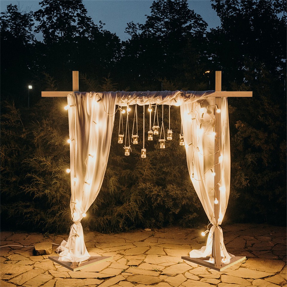 Heavy Duty Square Wedding Arch Wooden Backdrop Stand Balloon Floral Arch Frame view 5