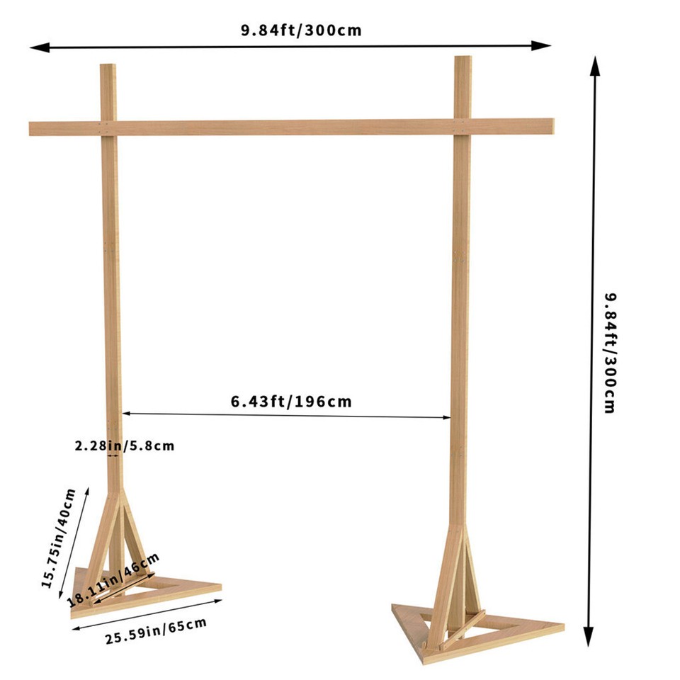 Heavy Duty Square Wedding Arch Wooden Backdrop Stand Balloon Floral Arch Frame view 9
