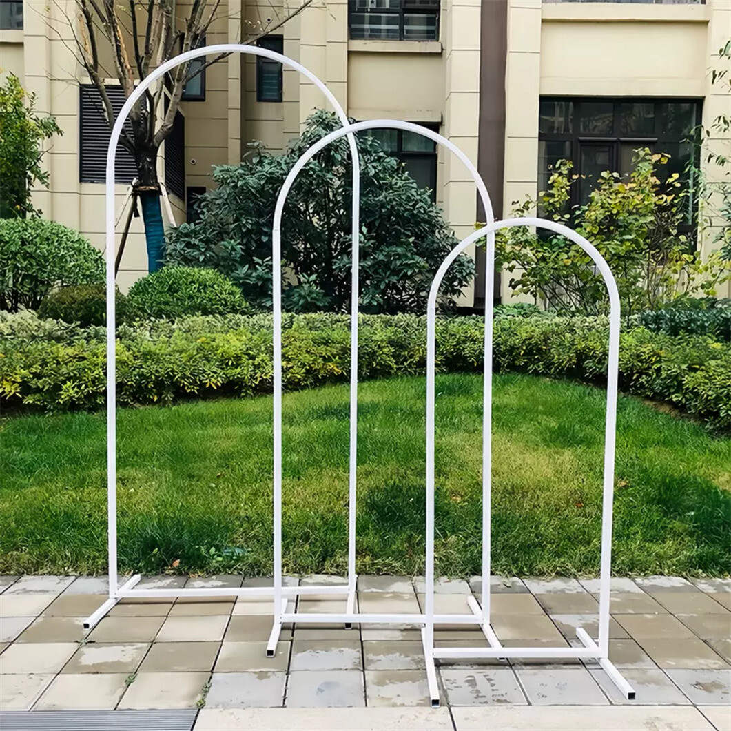 Fin Set Of 3 Wedding Arch Balloon Frame Metal Arch Backdrop Stand Birthday Party view 2