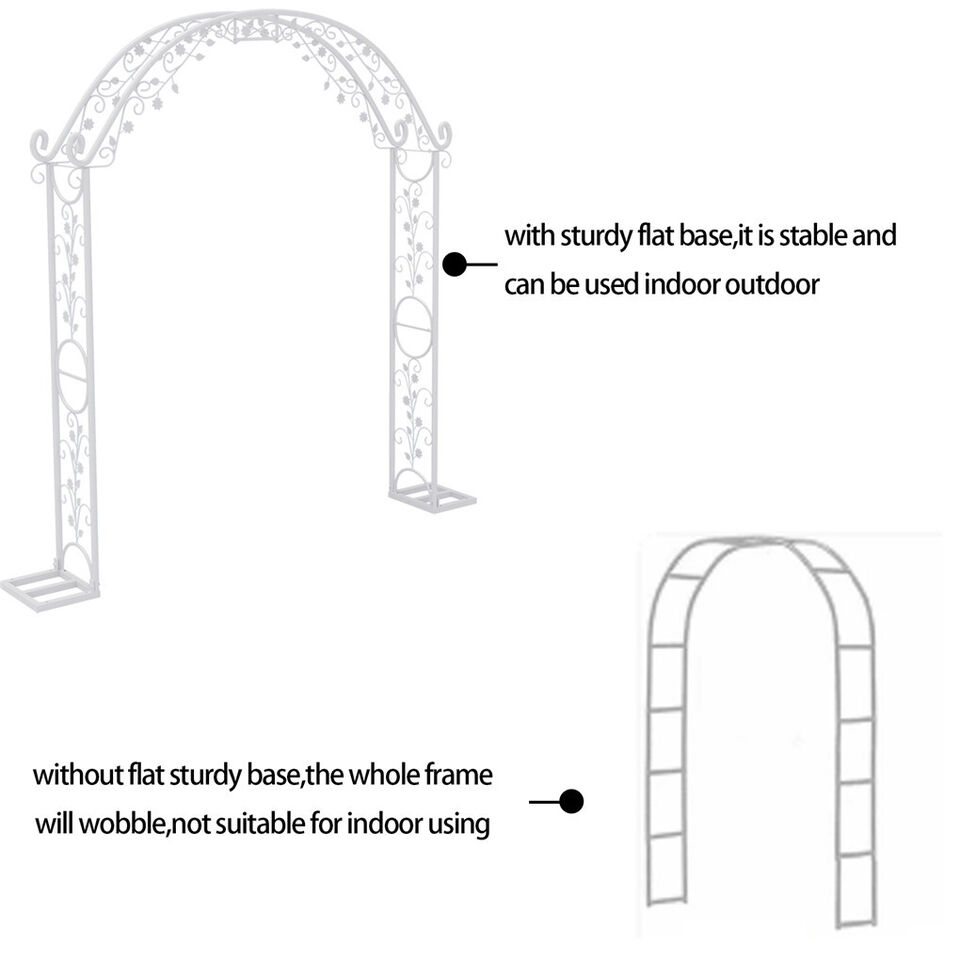 Fin Xl Decorative Double Rails Iron Arbor Garden Archway Trellis Metal Wedding view 8