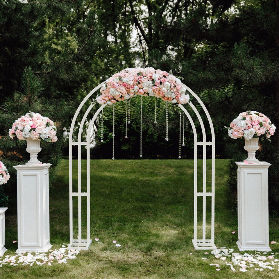 Heavy Strong Metal Wedding Arch Garden Arbor Floral Backdrop Stand Indoor Outdoor view 3
