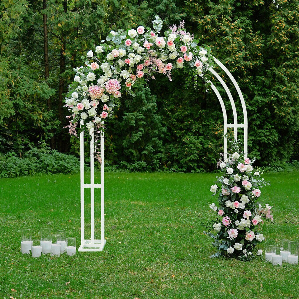 Heavy Strong Metal Wedding Arch Garden Arbor Floral Backdrop Stand Indoor Outdoor view 6