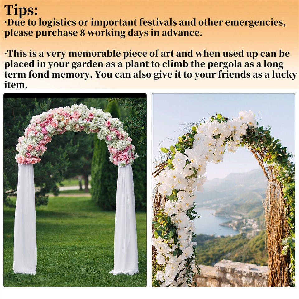 Heavy Strong Metal Wedding Arch Garden Arbor Floral Backdrop Stand Indoor Outdoor view 7