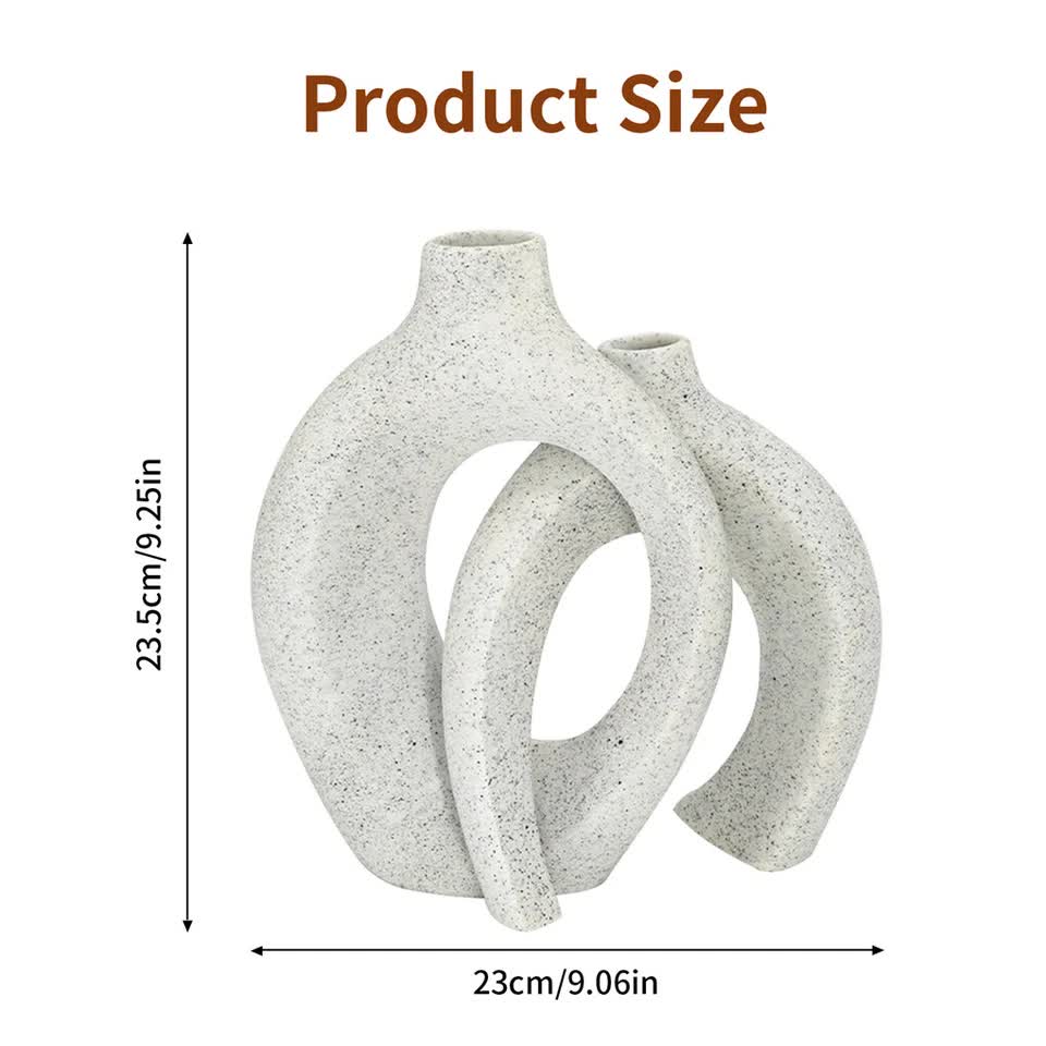 Set of 2 Nordic Boho Hollow Snuggle Vases Resin Flower Vases Living Room Decor view 12