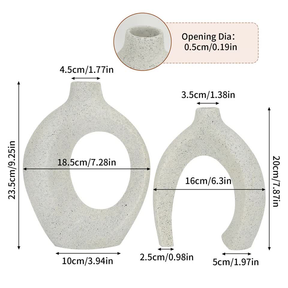 Set of 2 Nordic Boho Hollow Snuggle Vases Resin Flower Vases Living Room Decor view 13