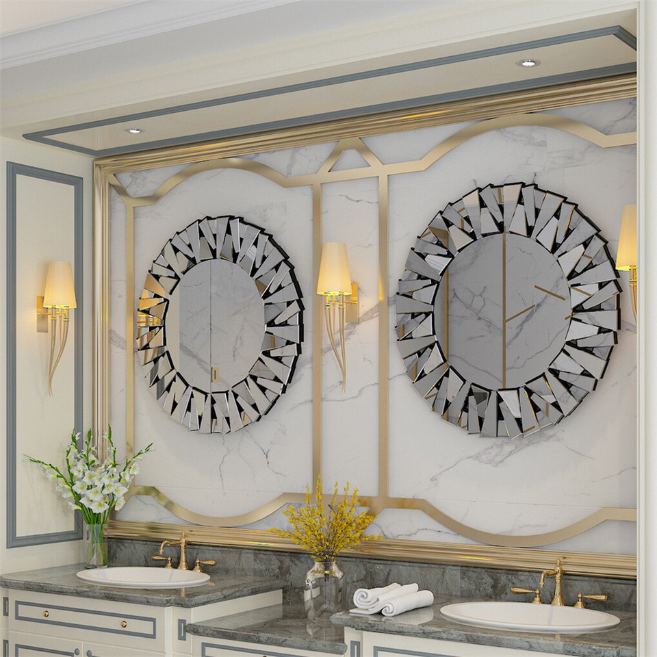 Silver Sunburst Round Wall Mirror view 5
