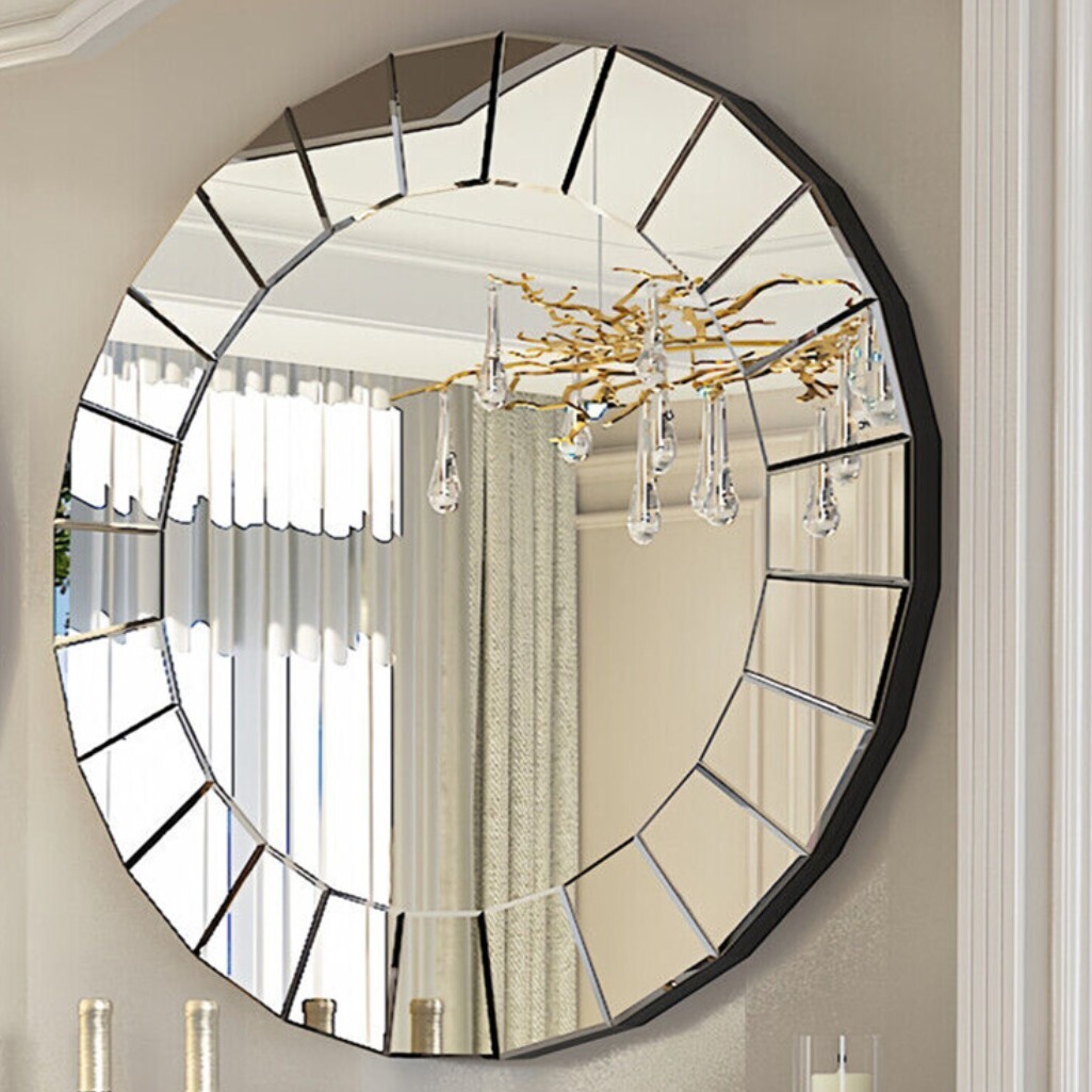 Ultra-modern Round Accent Mirror Venetian Ornate Mirror Decorative Wall Mirror view 2