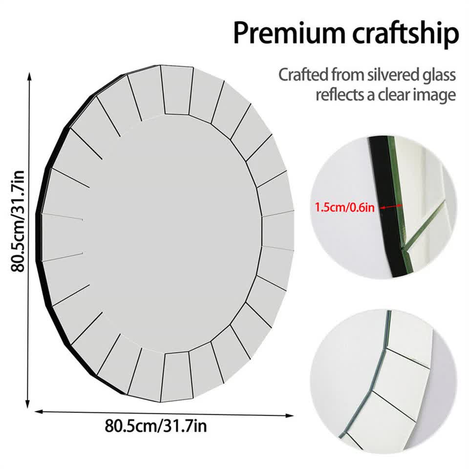 Ultra-modern Round Accent Mirror Venetian Ornate Mirror Decorative Wall Mirror view 9