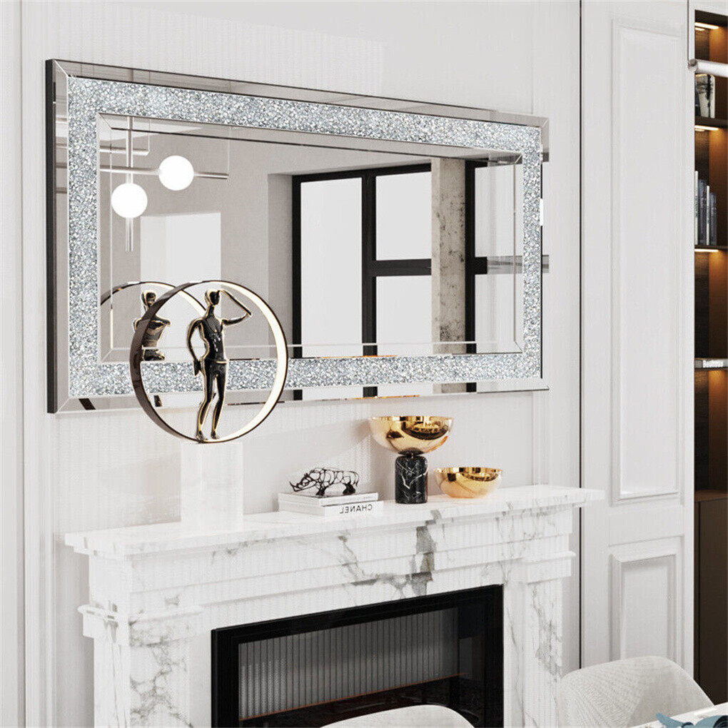 Xxxl Large Gorgeous Diamond Wall Mirror Crushed Crystal Long Full Length Mirror view 2