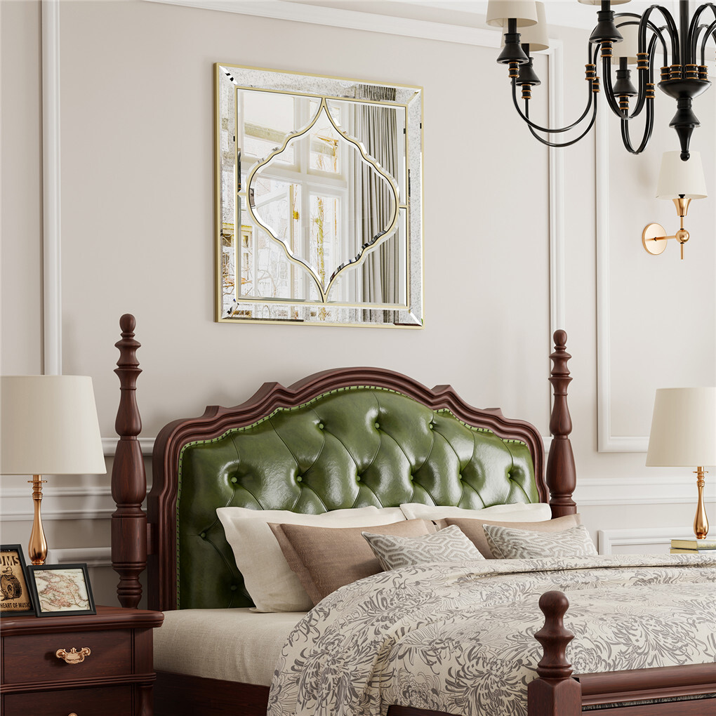 High-grade Unique Decorative Accent Mirror Elegant Square Wall Silver HD Mirror view 4