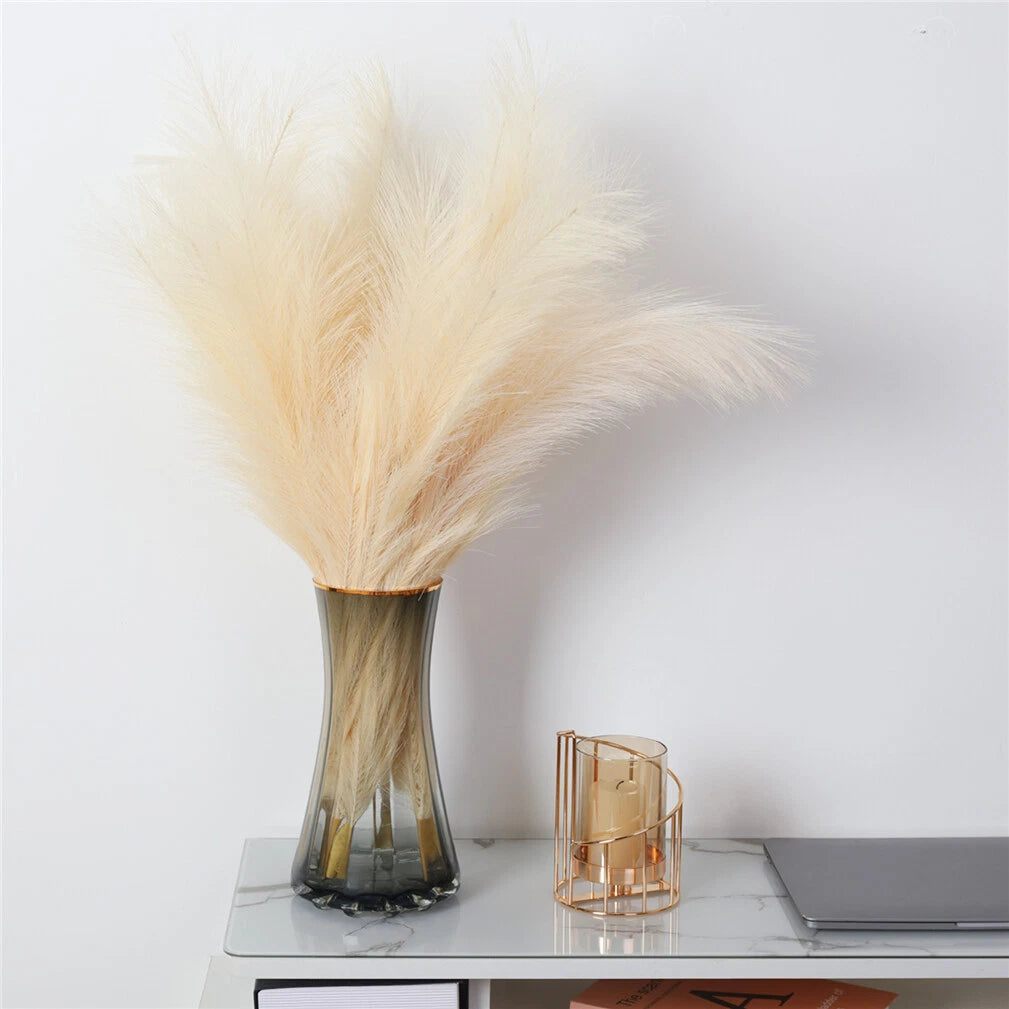 110CM Artificial Pampas Grass Large Tall Fluffy Faux Bulrush Reed Grass Bunch view 5