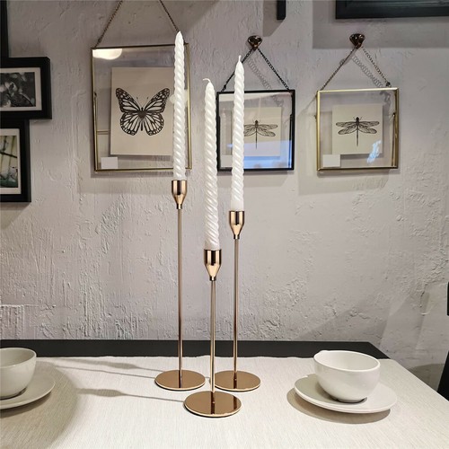 Set of 3 Decorative Candlestick Holder- Gold view 6