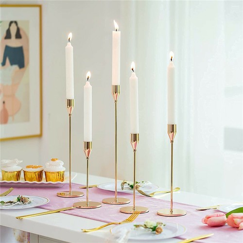 Set of 3 Decorative Candlestick Holder- Gold view 7