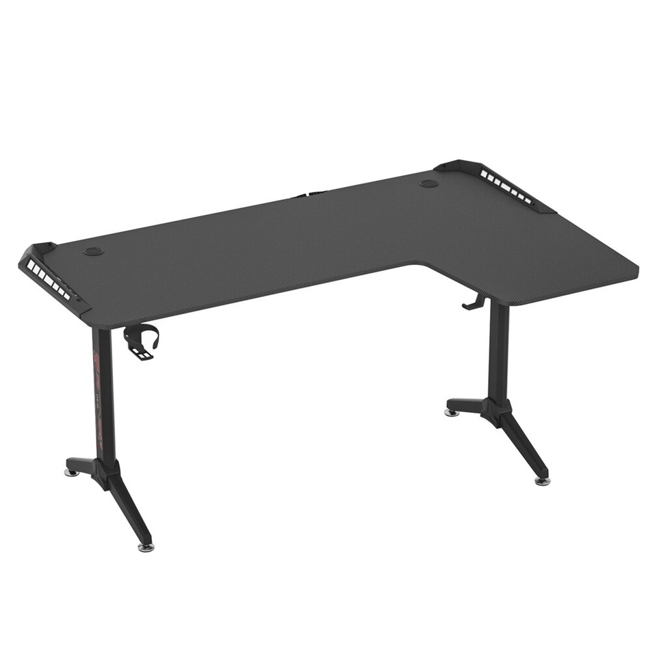 Multi-Style Pro Gaming Desk RGB LED L-Shaped PC Computer Studio Gamer Table