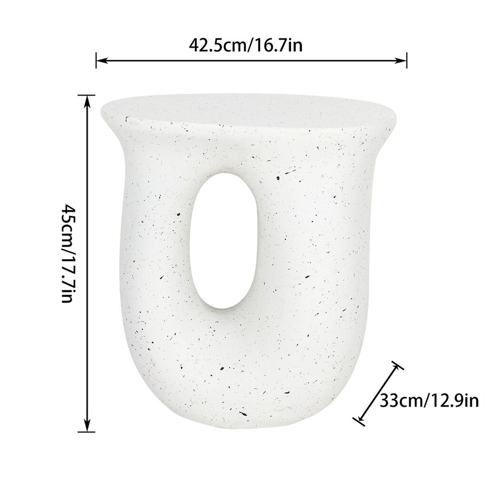 U-Shaped Terrazzo Concrete Outdoor Stool view 8