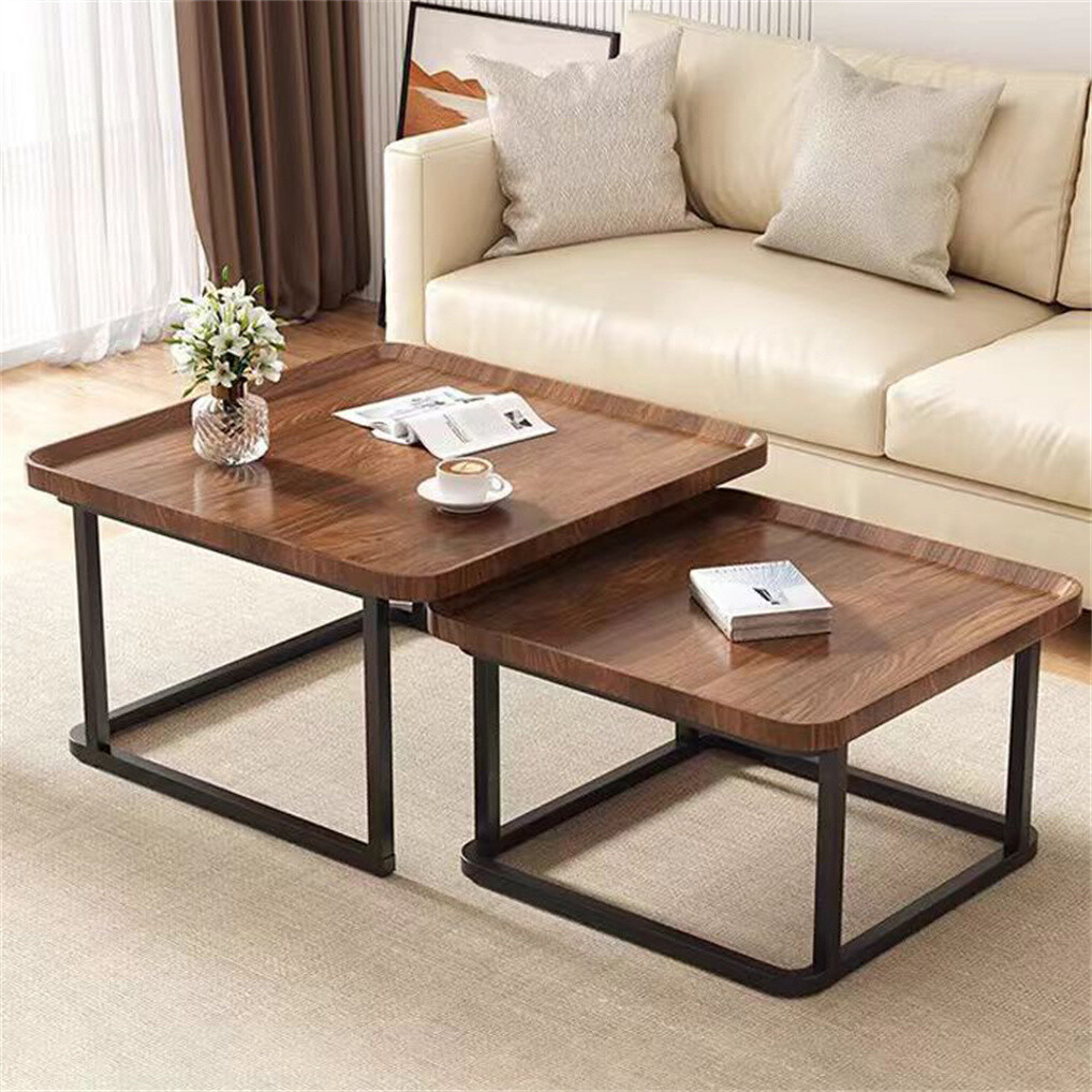 2X Industrial Vintage Stacking Coffee Tables view 3