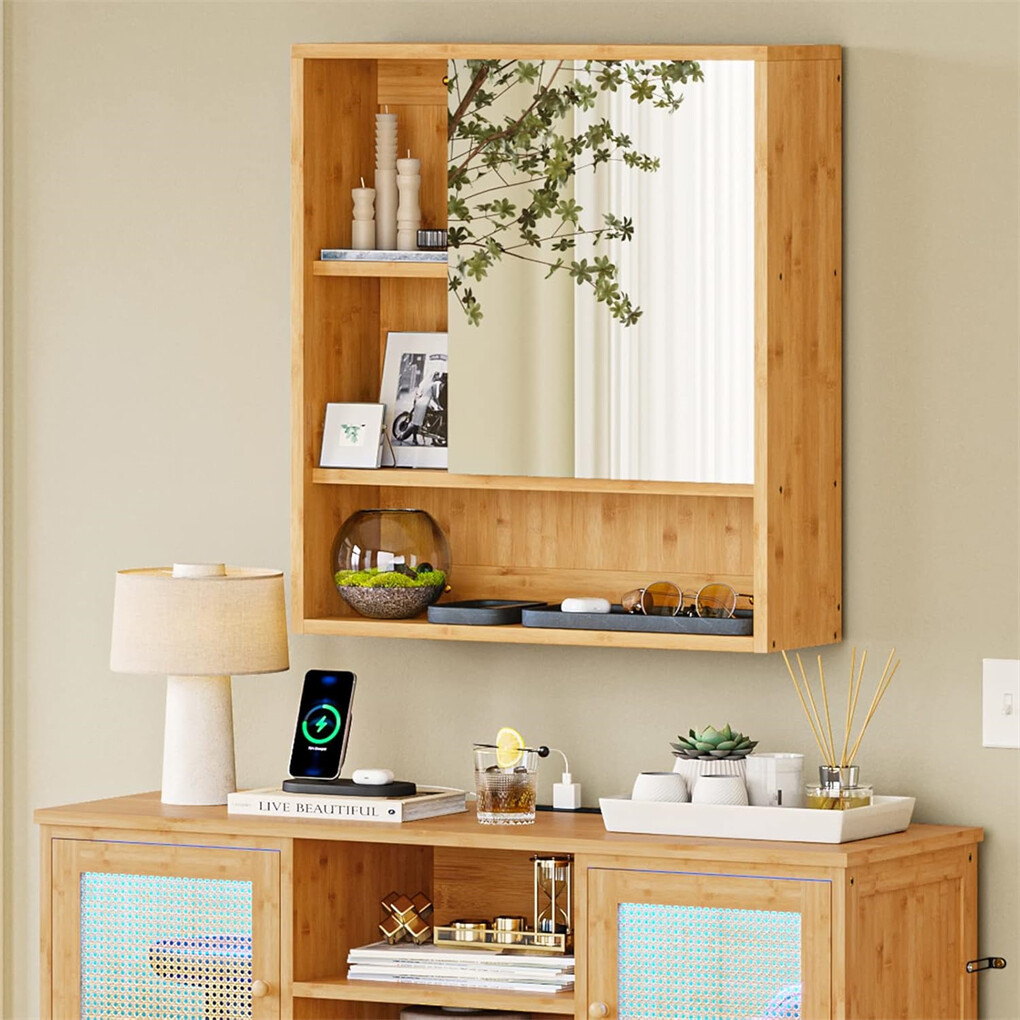 Xl Bathroom Wall Mirror Medicine Cabinet With Single Door And Adjustable Shelves view 2