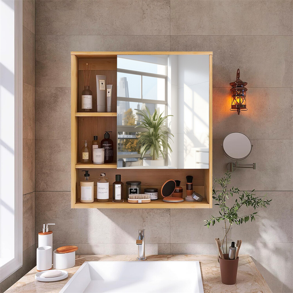 Xl Bathroom Wall Mirror Medicine Cabinet With Single Door And Adjustable Shelves view 4